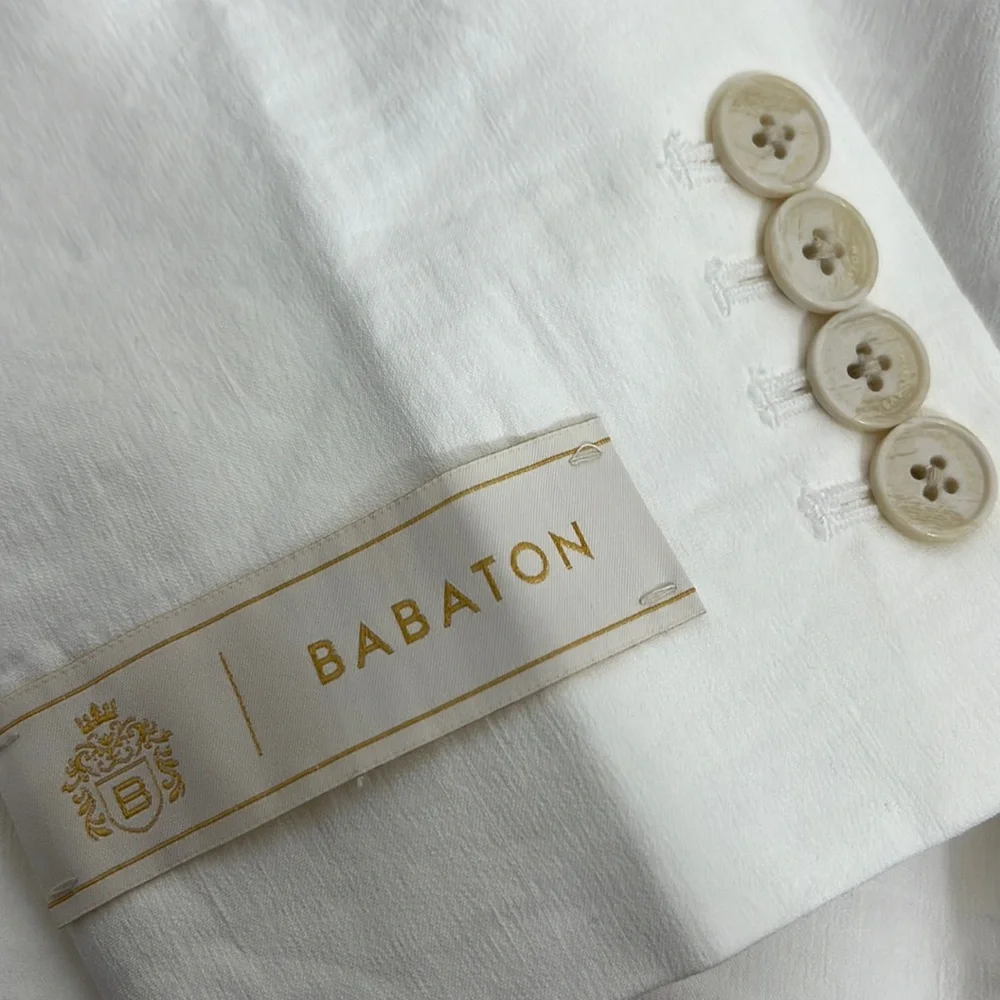 NWT Aritzia Babaton color White Mastery Linen Blazer - Picture 4 of 8